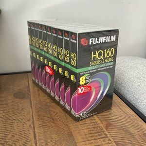 Vintage Fujifilm HQ 160 VHS Tape 8 Hours 10 PACK - NEW